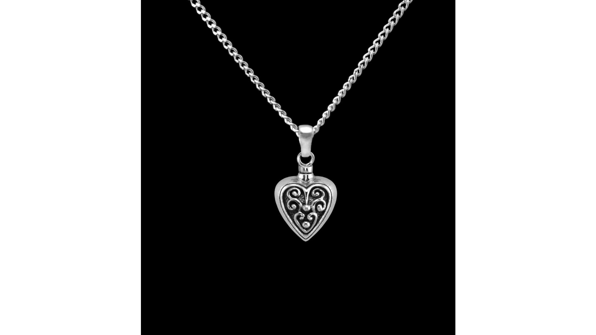 Sterling Silver Filigreed Heart Cremation Pendant #36-655